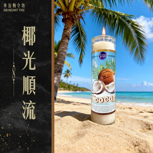 【椰光順流】香氛魔法蠟燭<< 清掉阻礙，好運與豐盛自然流進來>>
